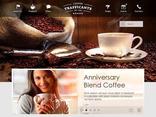 تصویر طراحی سایت فروش قهوه