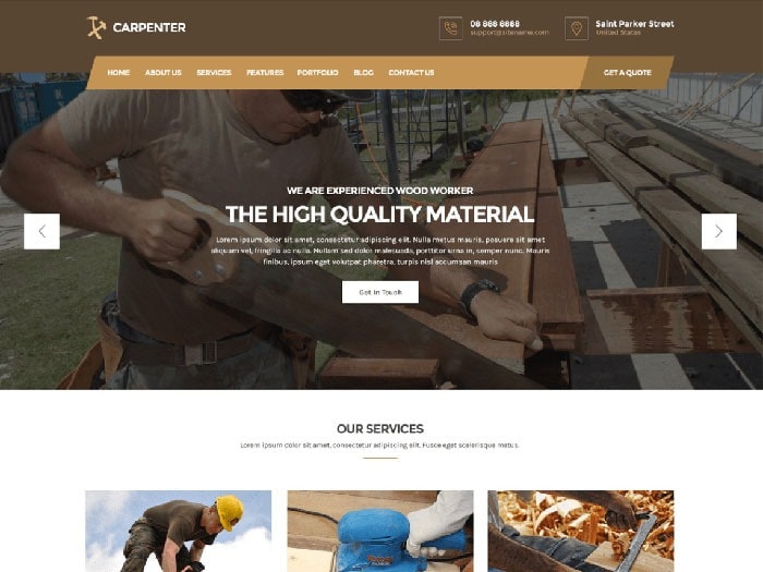 تصویر  نمونه طراحی سایت صنایع چوبی