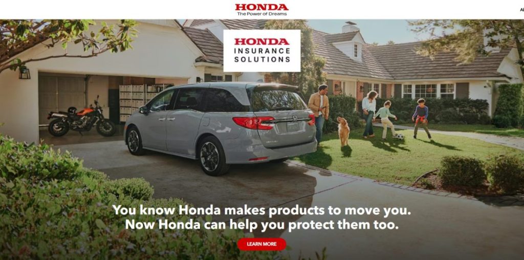 تصویری از وب سایت شرکت هوندا HONDA