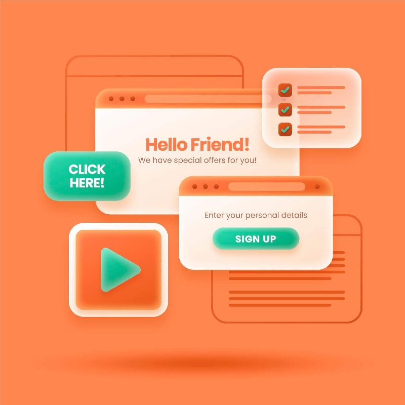 تصویری ازکاربرد اعلان پاپ آپ